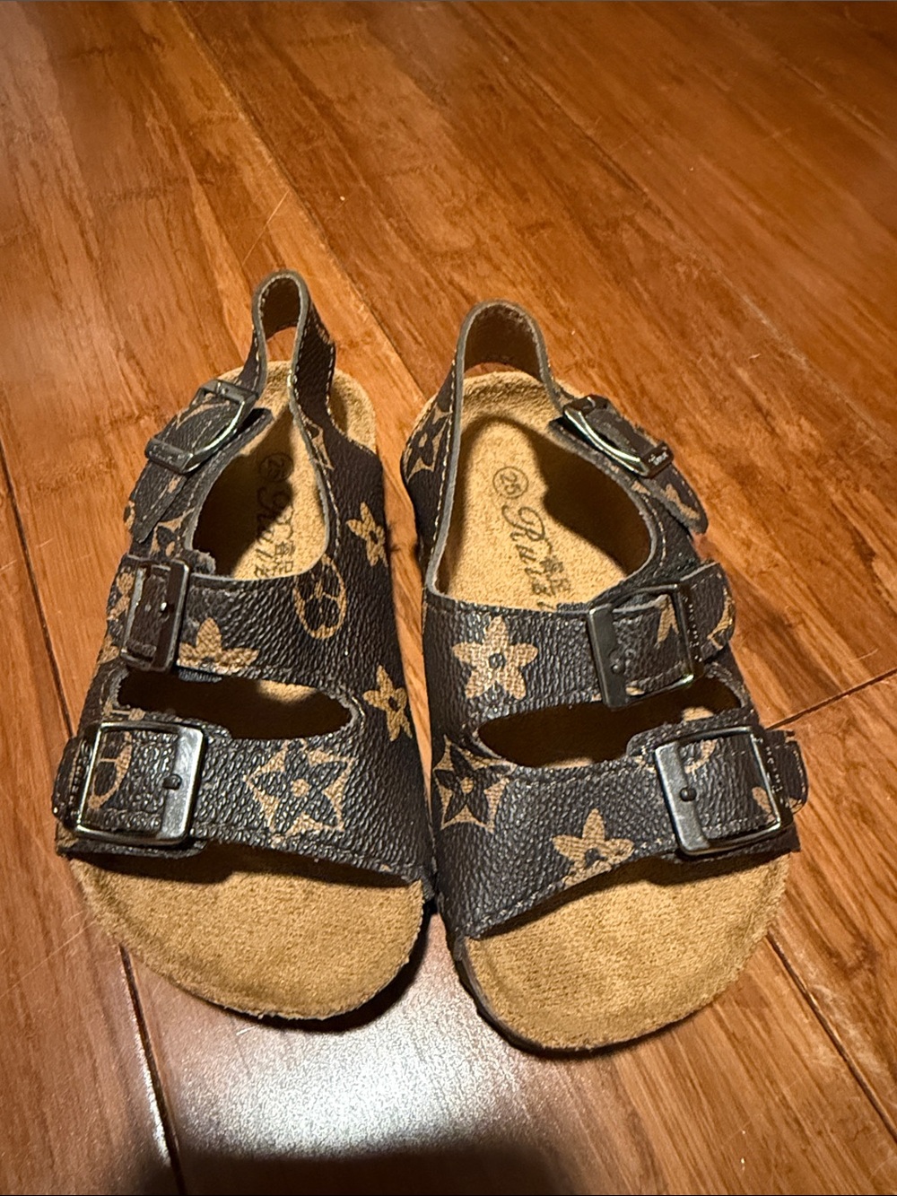 Louis Vuitton Brown Monogram Kids Buckle Sandals